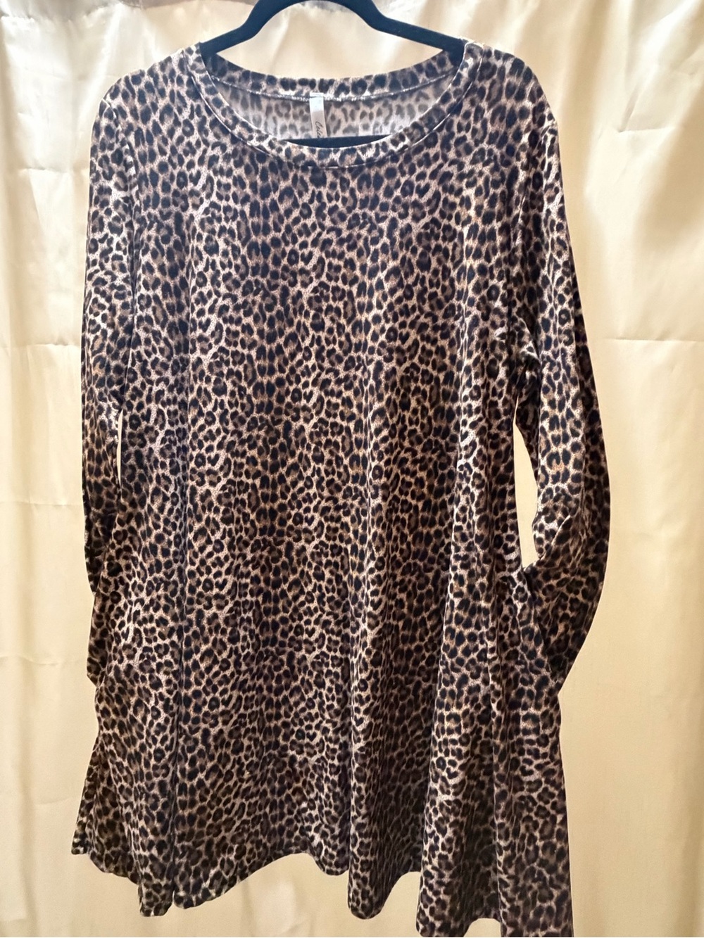 Celeste Leopard Print Long Sleeve Tunic - Brown/Black